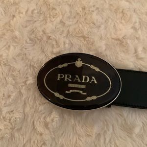 Prada buckle belt black 36 in